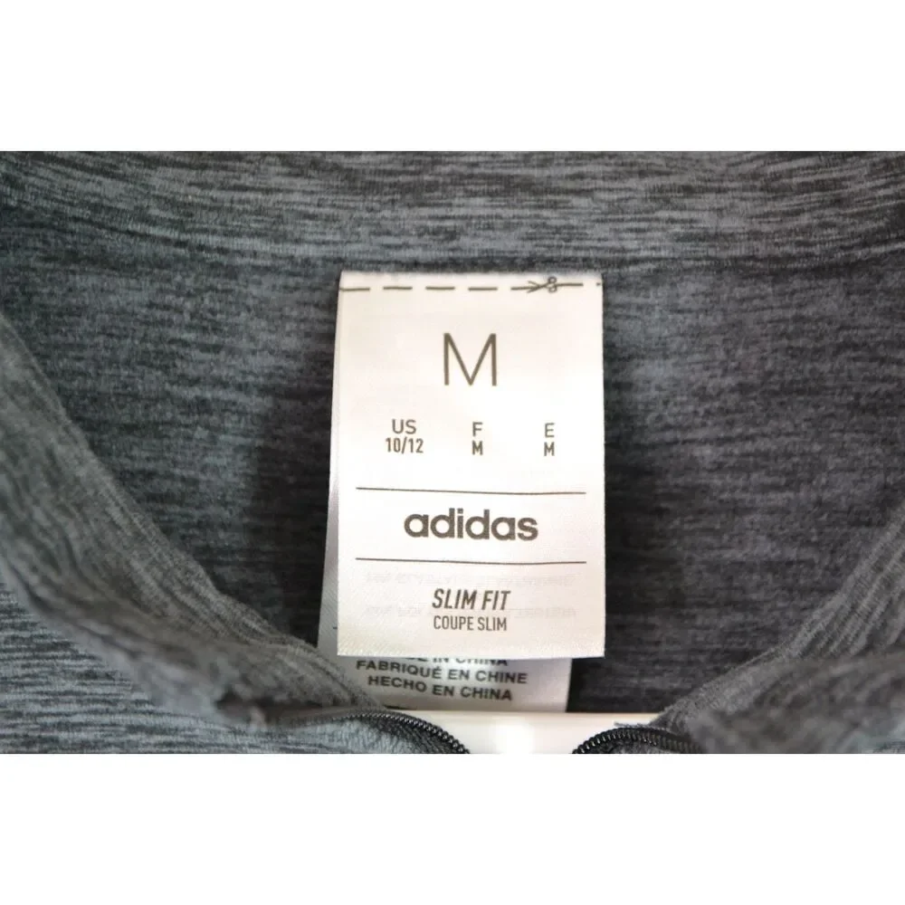 Adidas Boys 10/12 (M) All Sport Gray Heather Quarter Zip Pullover Shirt